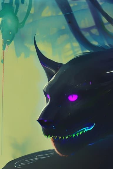 Malevolent Elf Panther in Chinese Warrior Attire