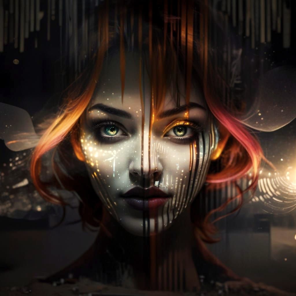 Surreal Cityscape with Diverse Female Models in Industrial G...