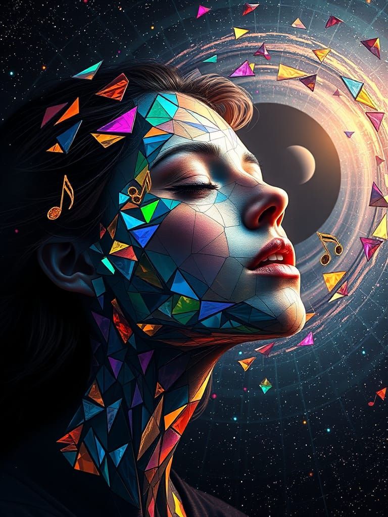 Cosmic Stained Glass Goddess