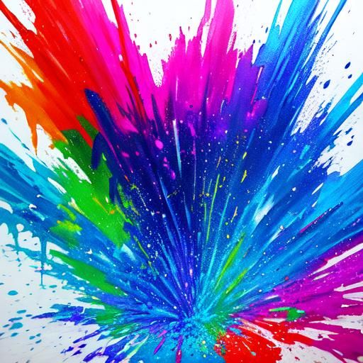 Crystalline Graffiti Art in Polychromatic Splash Style