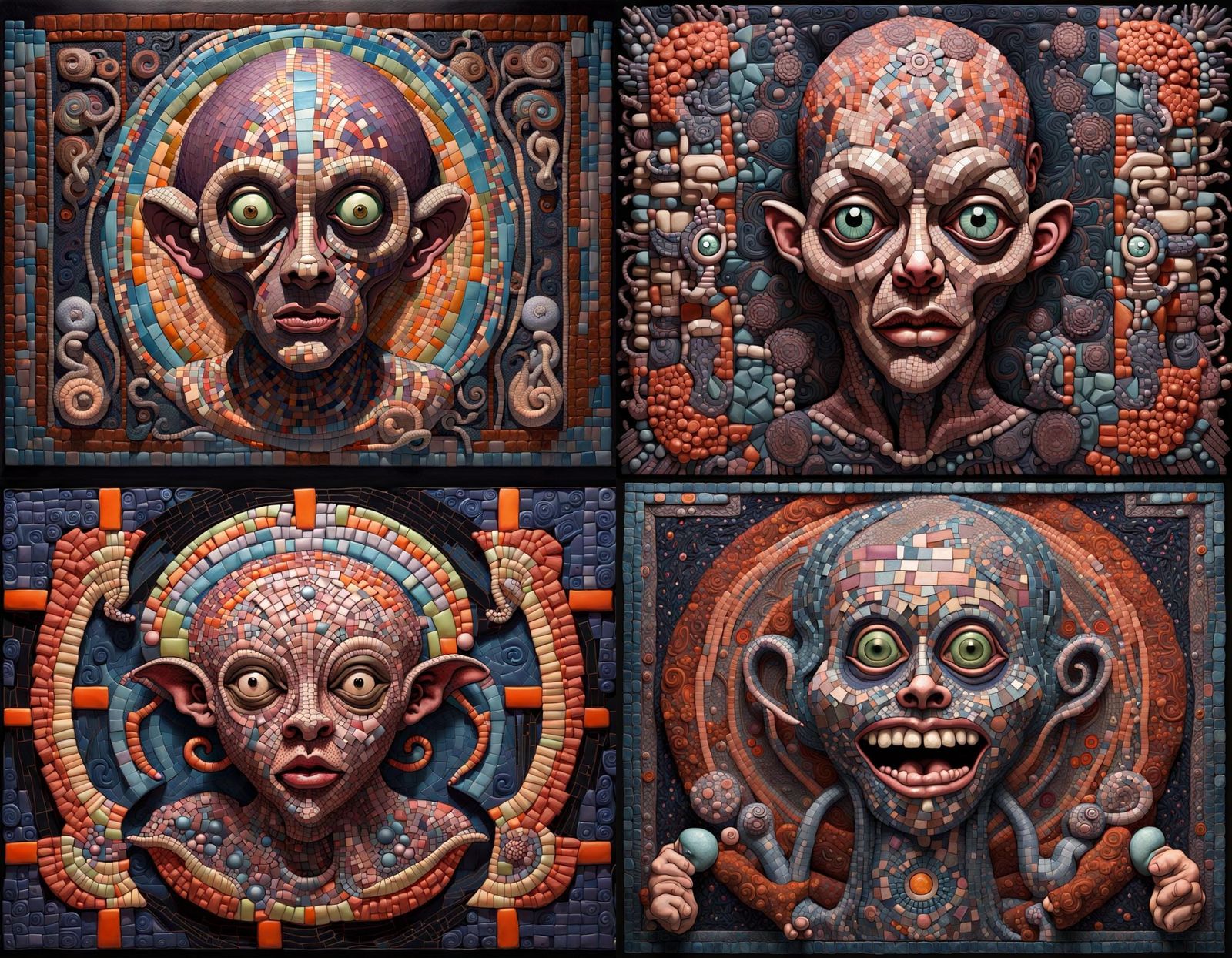 Horrific Farting Homunculus Meatus in Mosaic Style