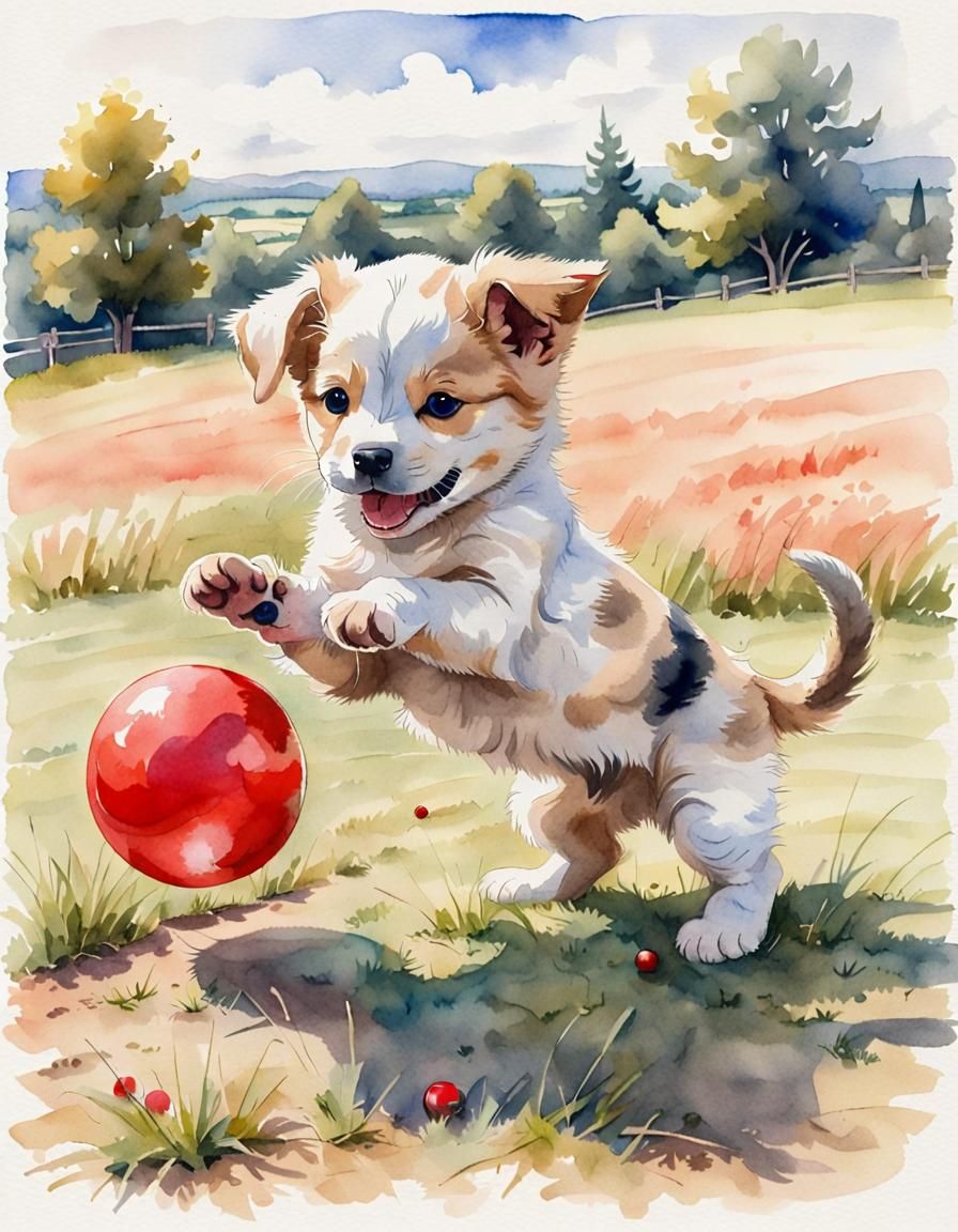 Puppy and Kitten Playing on a Bright Day