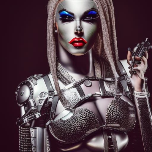 Hyperrealistic Cyborg Drag Queen in HDR