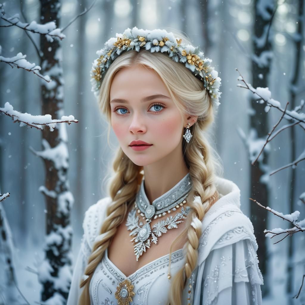 Angelic Russian Blonde in Winter Wonderland