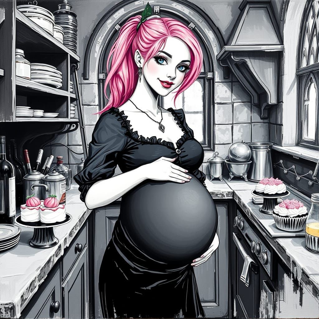 Gothic Goddess Frosts Cakes with Joy