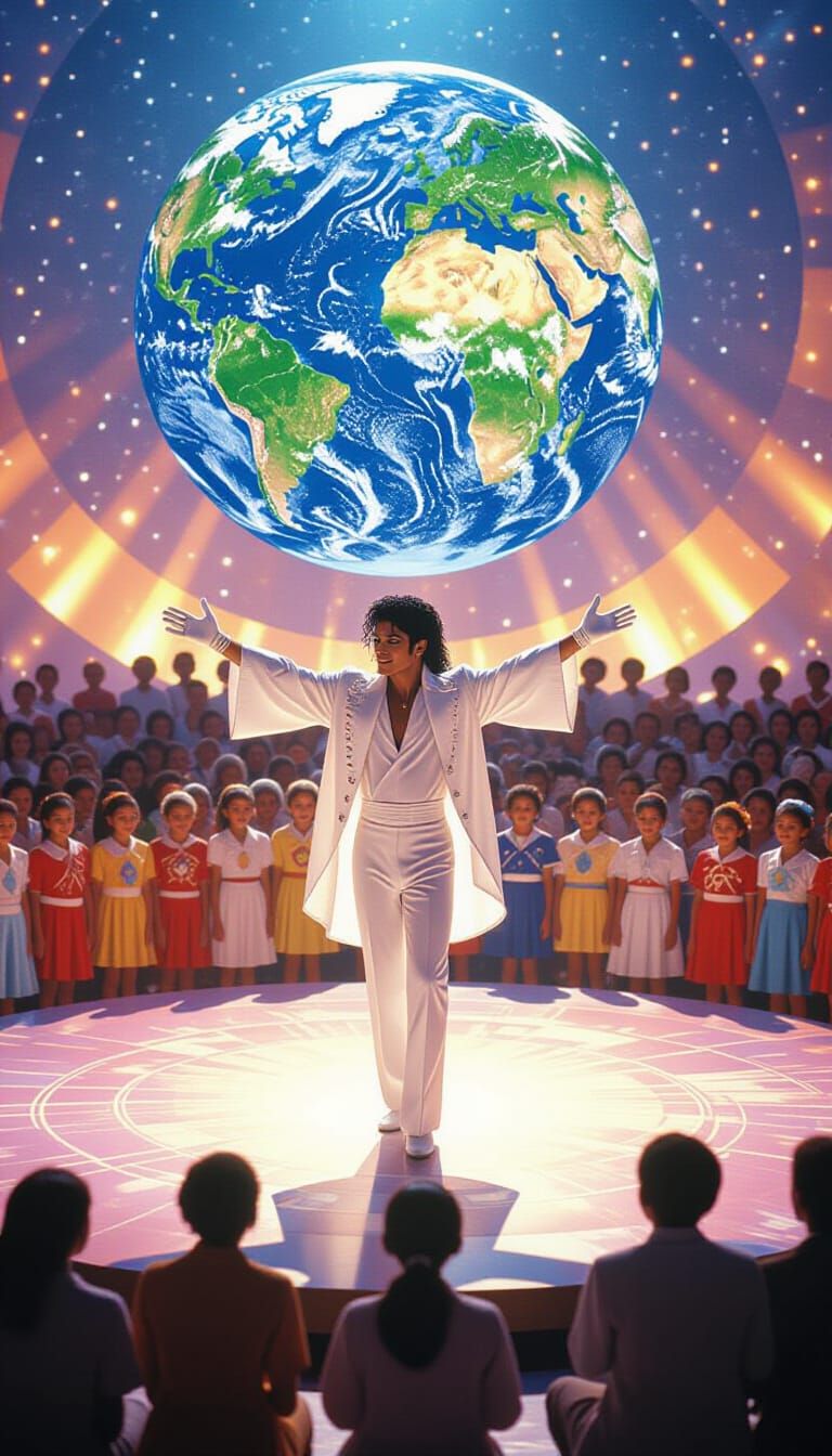 Singer and Children on Stage: A Symbol of Unity