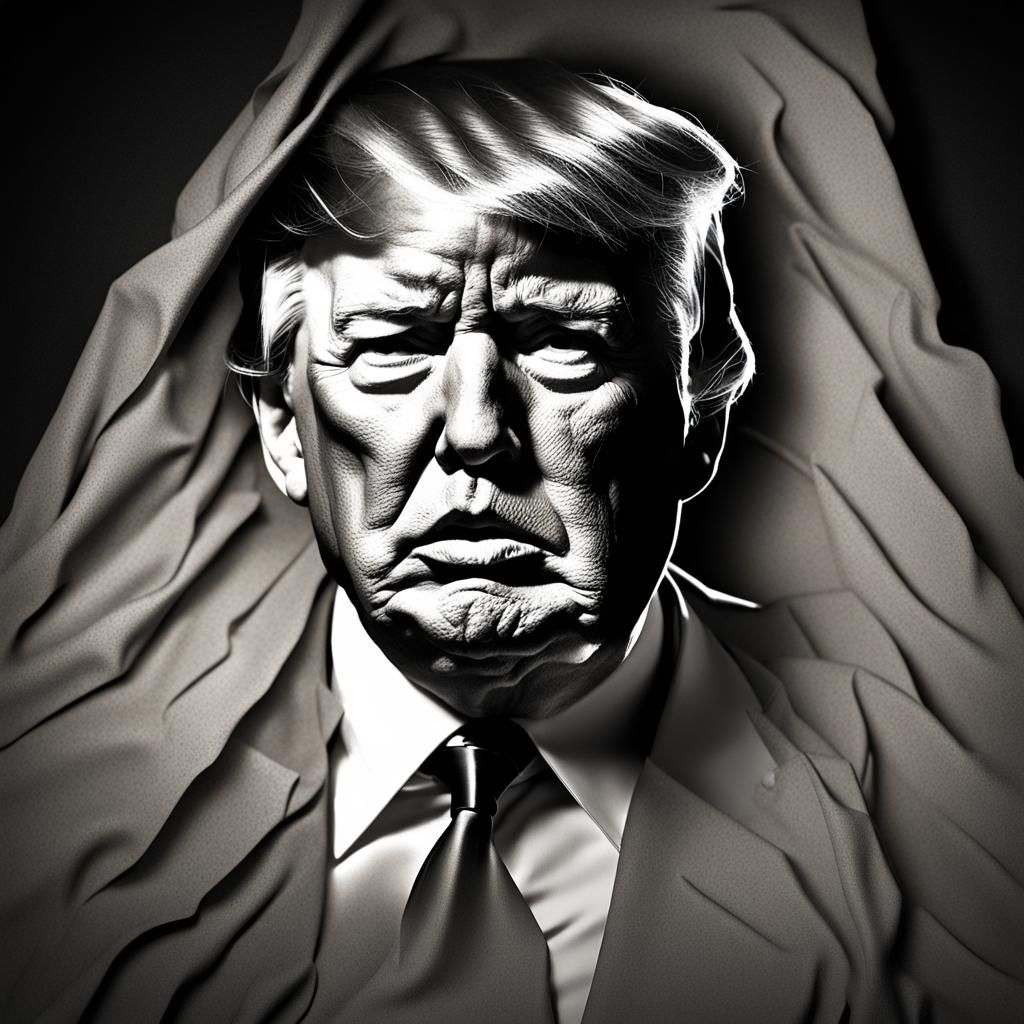 Surreal Portrait of Donald Trump with Dramatic Lighting