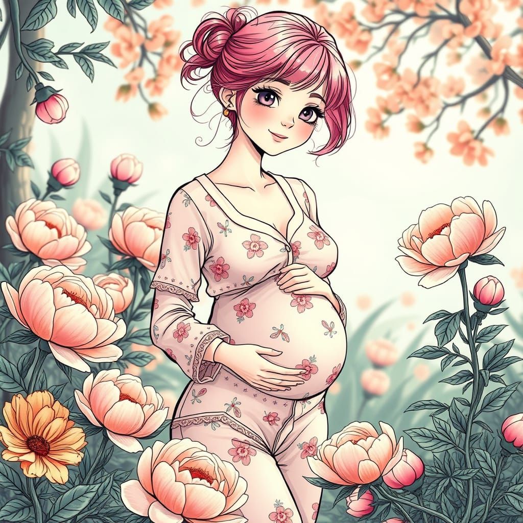 Ethereal Art Nouveau Goddess in Pastel Paradise