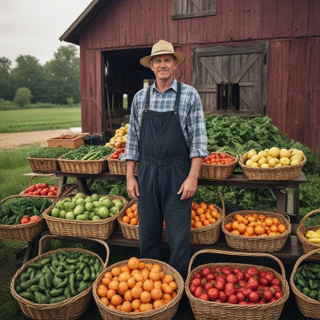 Rustic Farmstand in Folk Art Style