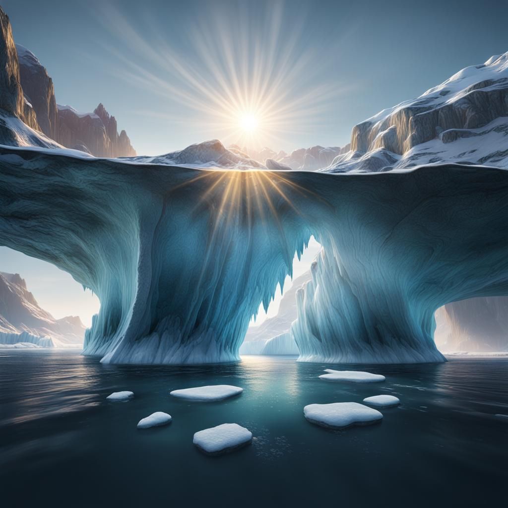 ICEBURG IN  ICY  WATER