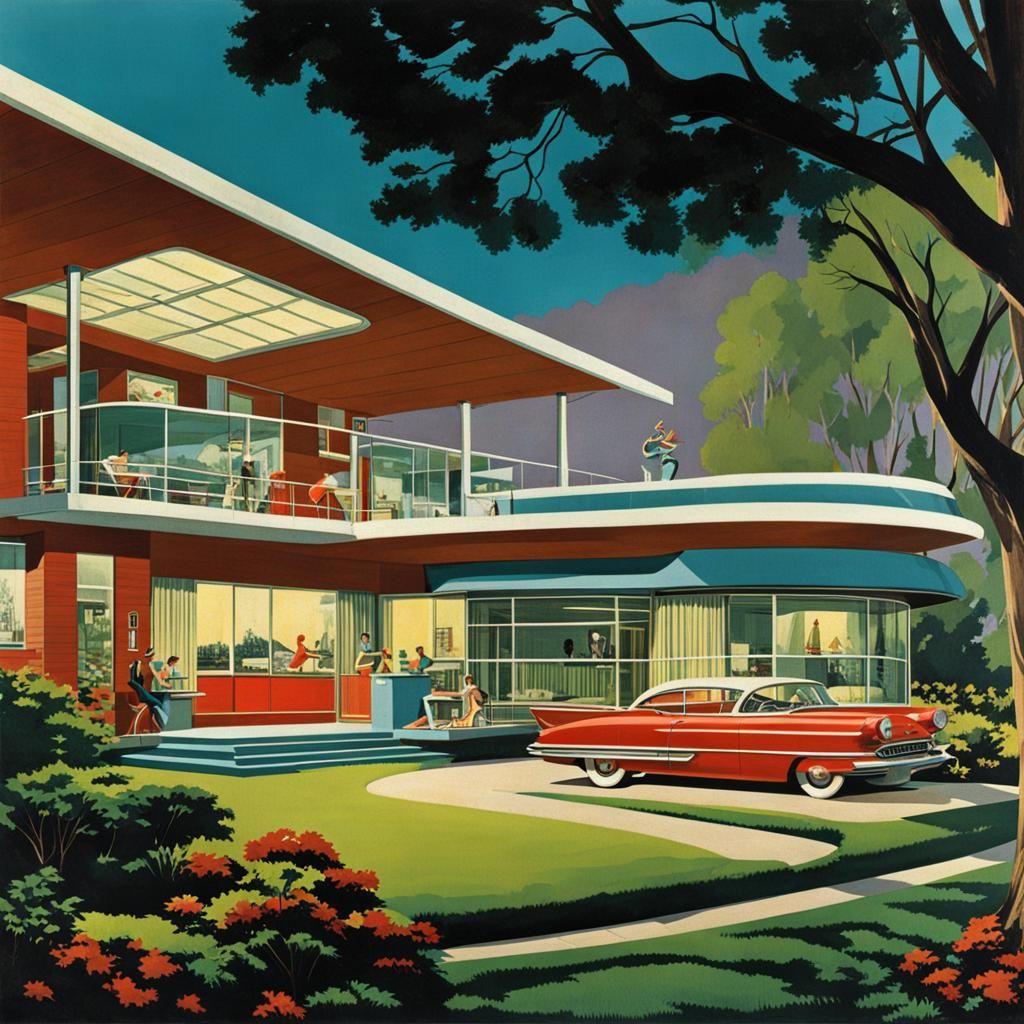 Late 1950s, Early 1960s Retro-Futuristic Home "World of Tomo...
