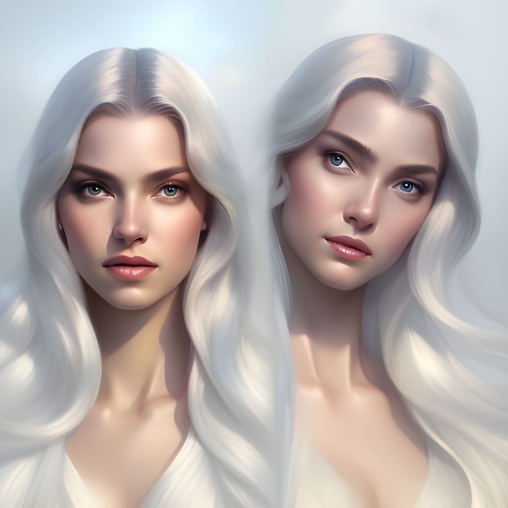 Smiling Woman Portrait in Art Nouveau Style