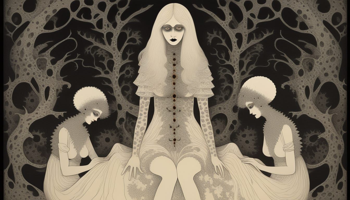 Nightmare Vision in Fractal Expressionism Style