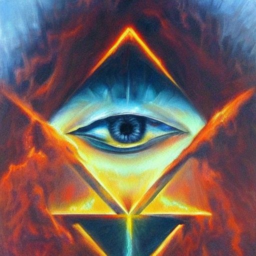 Illuminati Symbol as Oil Painting