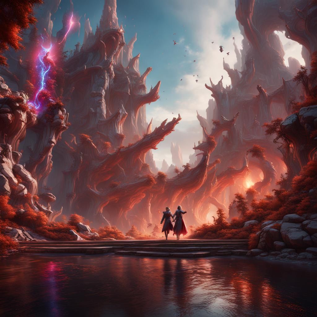 Mutual Climax as Pure Energy: Detailed Matte Painting