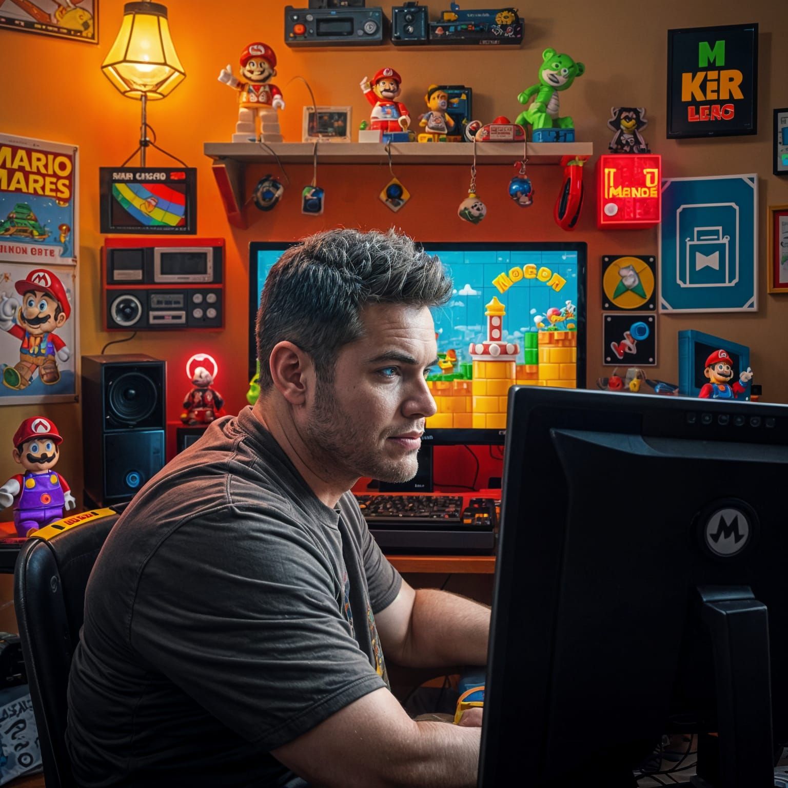 Gamer's Paradise in Neon Lights