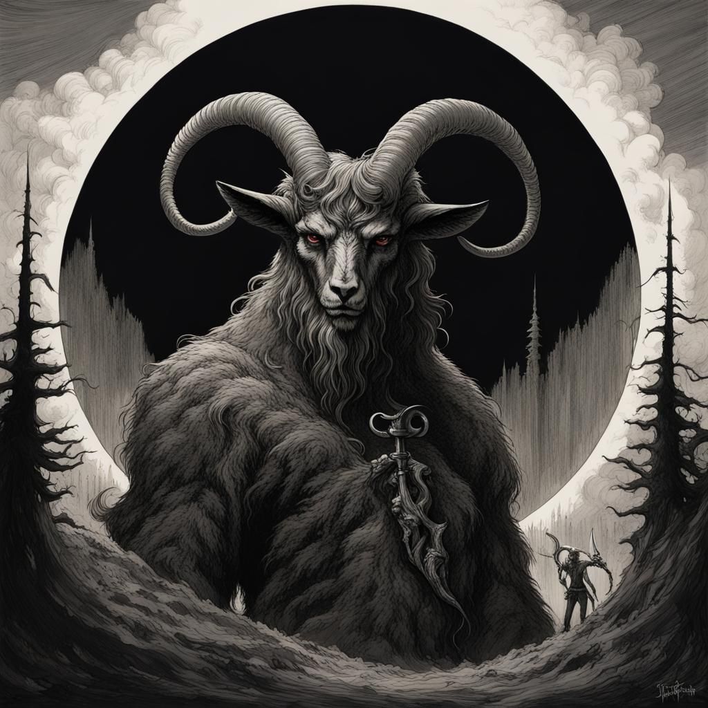 High Gothic Demon in Dying Forest