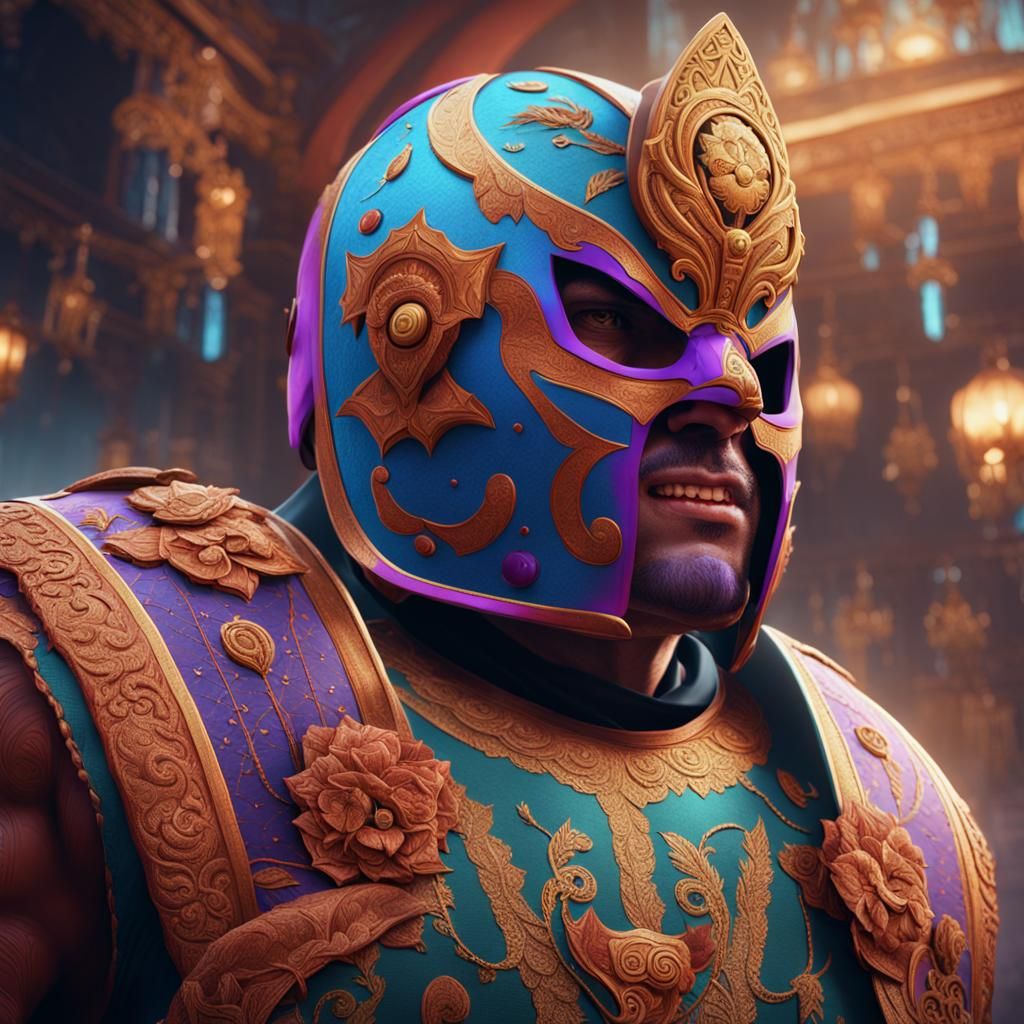 Luchador Accountant in Detailed Digital Art