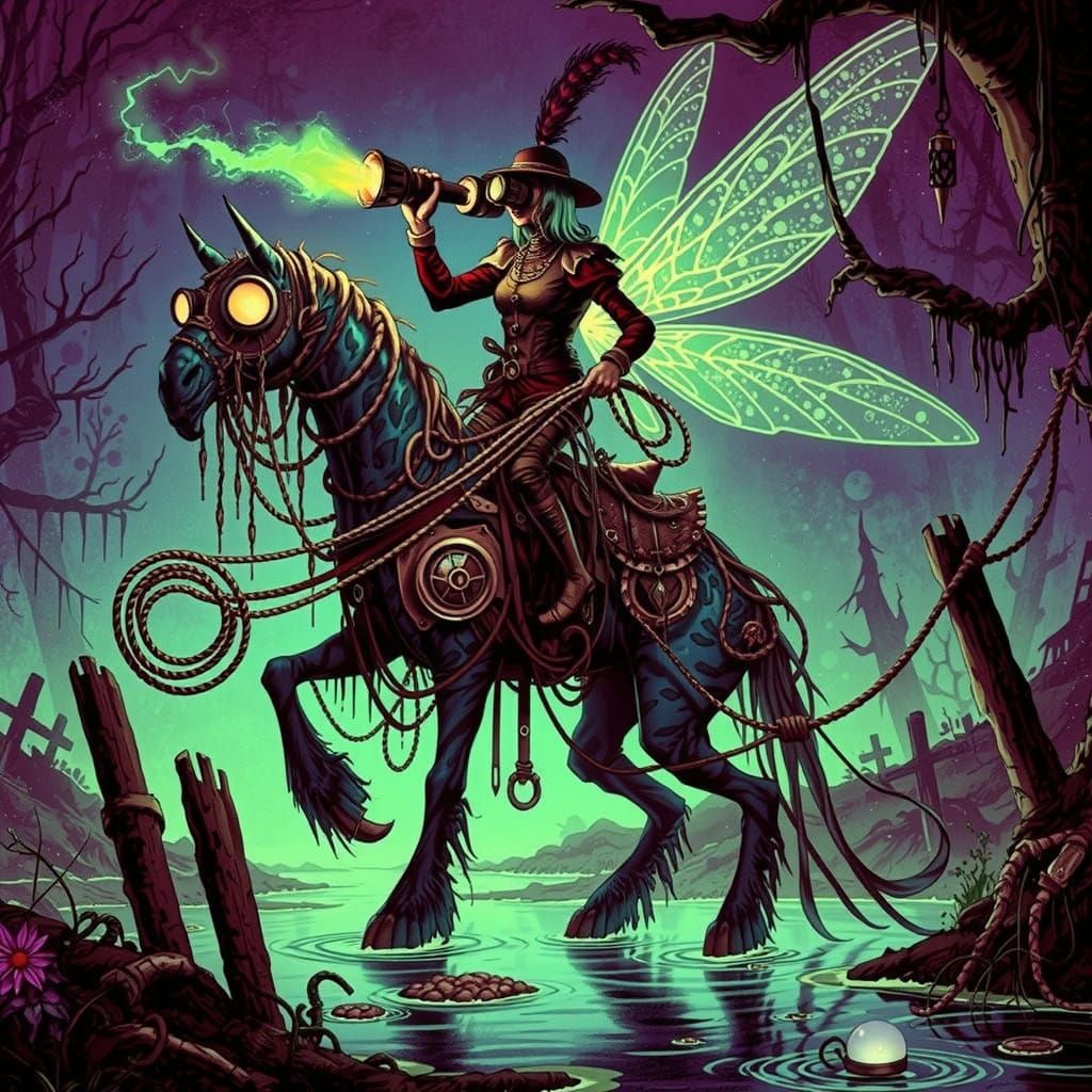 Eldritch Dullahan Escapes the Swamp with Fairy Guide