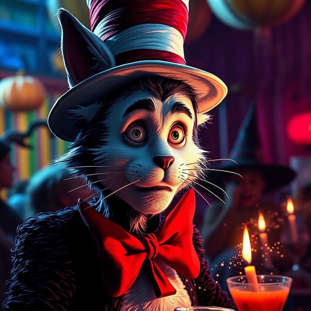 The Cat in the Hat Halloween, Hyperrealistic Splash Art