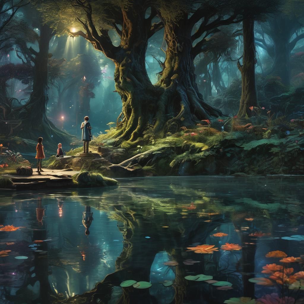 Mystical Forest Pool Reflecting a Dream World