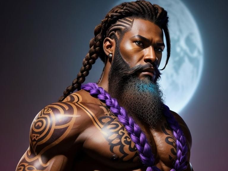 Hyperrealistic African Warrior with Lion Eyes