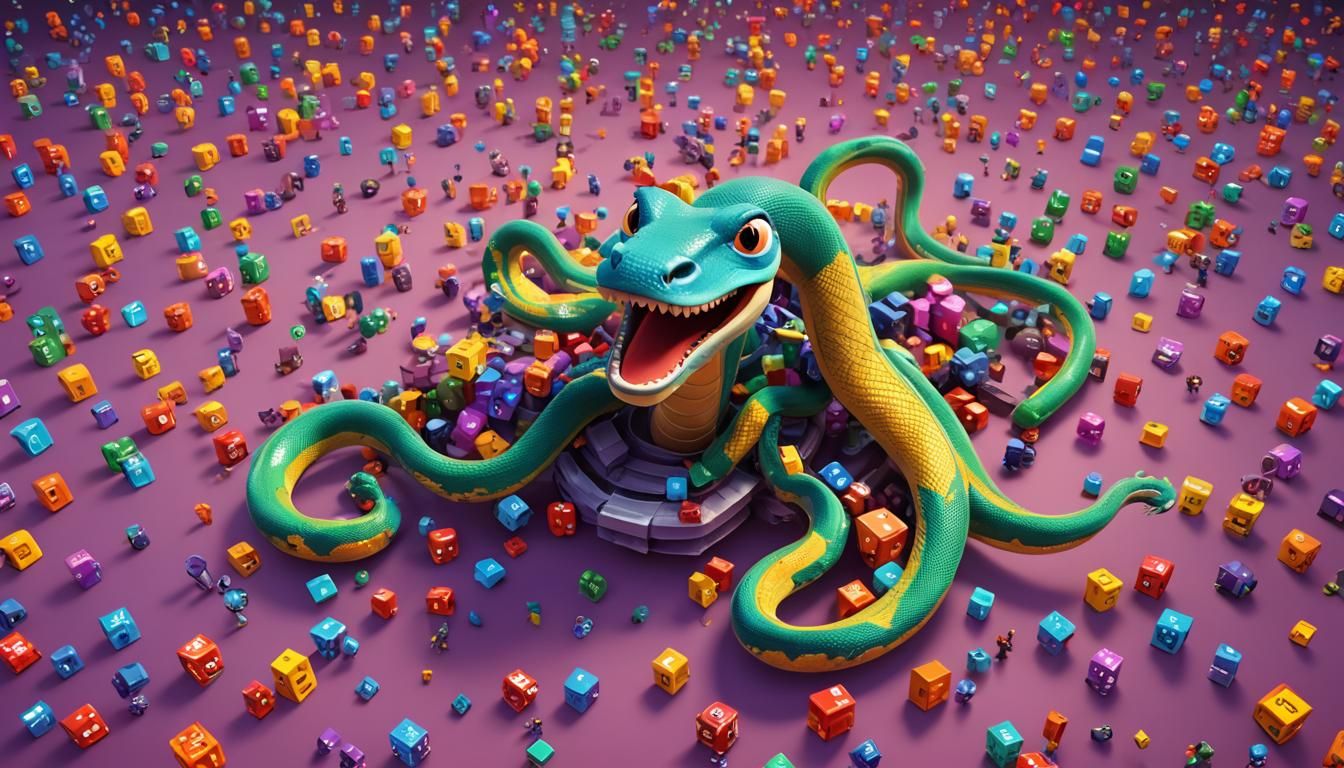 Python Programmer Coding: 3D Digital Art