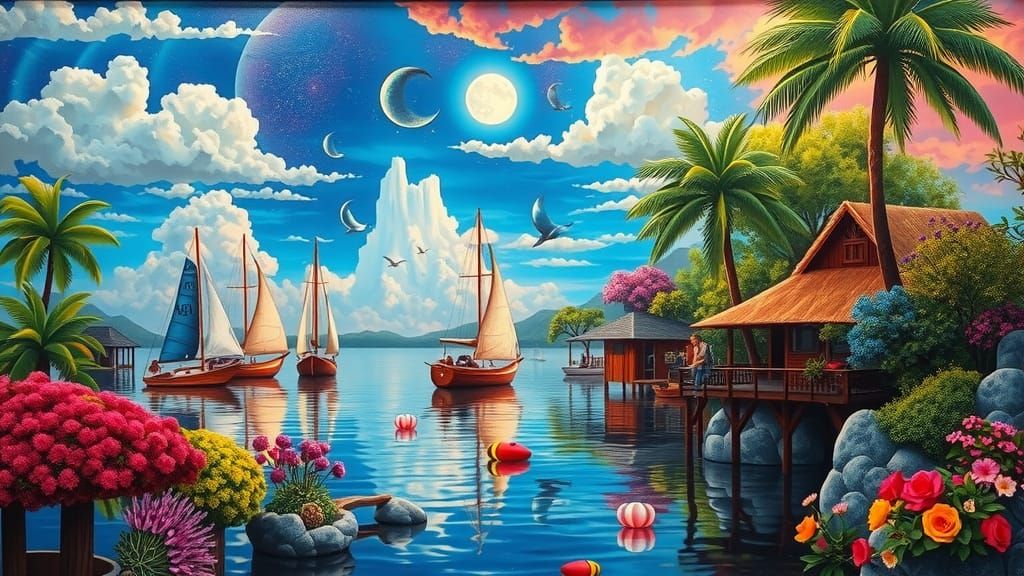 Enchanting Waterworld Dreamland: A Resin Art Vision