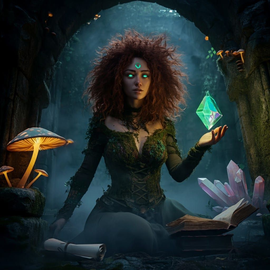 Siobhan in Misty Forest Ruins, Ethereal Lighting