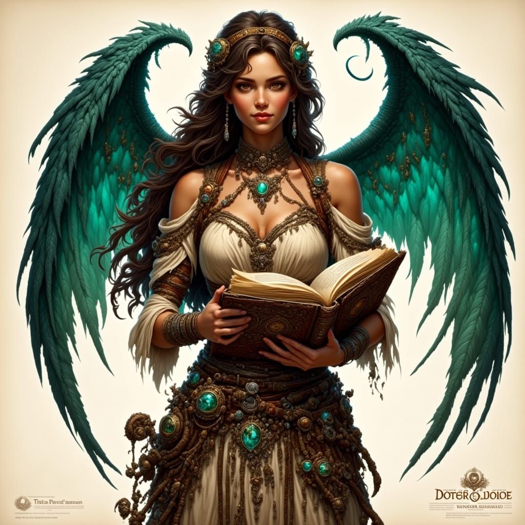 Delicate Emerald Harpy with a Touch of Whimsy