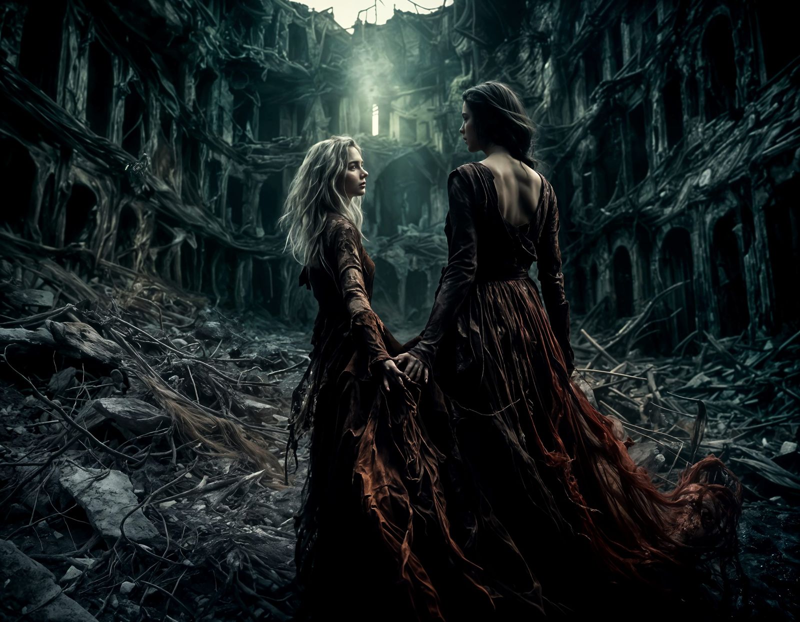 Macabre Asylum Overlooking Tumultuous Sea