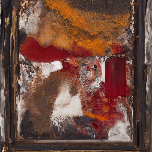 Visceral Abstract Mask in Mixed Media Style