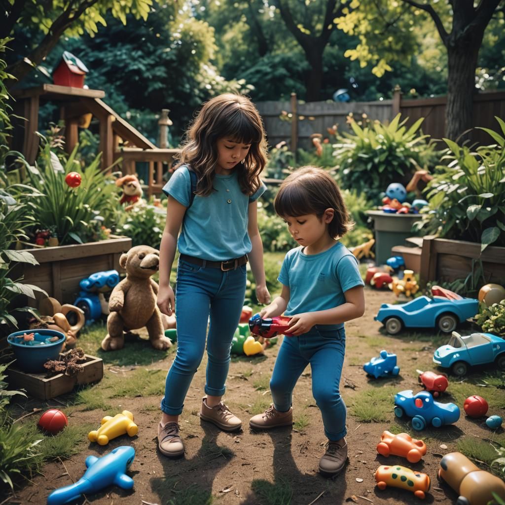 Girl in Garden: Cinematic Film Still