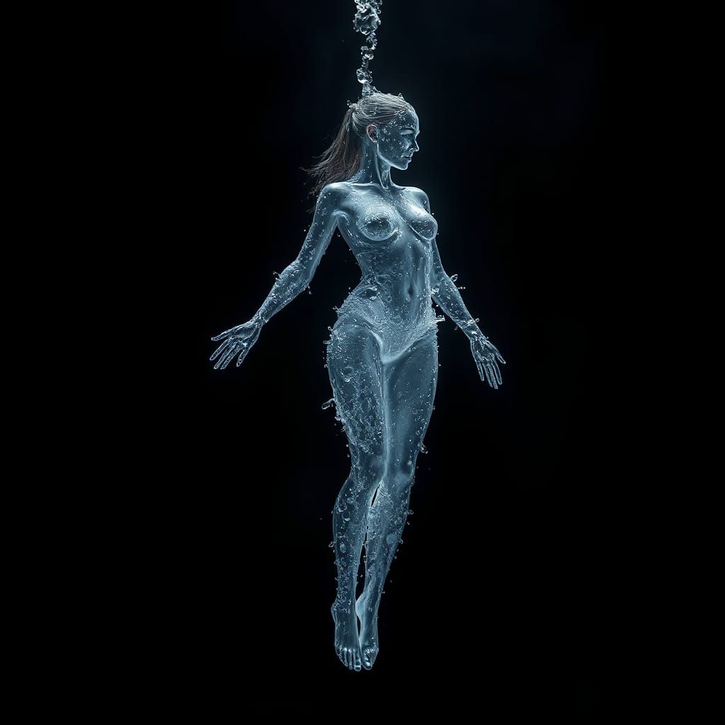 Ethereal Water Woman in Dreamlike Composition