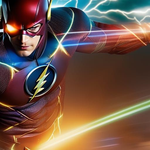 The Flash Runs at Superspeed in Hyperrealistic Digital Art