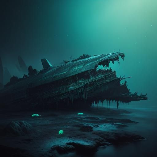 Bioluminescent Eggs Cling to Wreckage in Deep Ocean