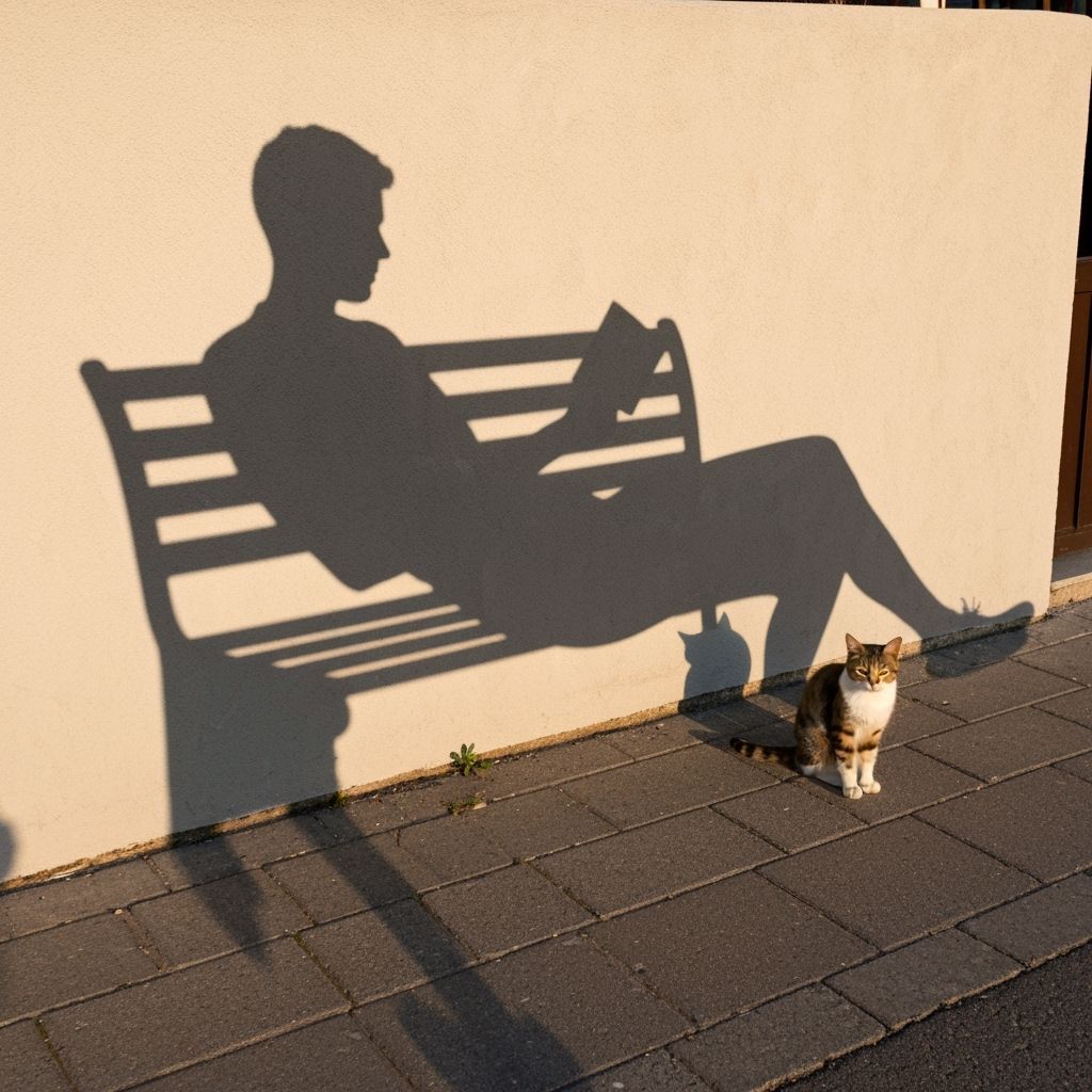 Bench with Shadow Reader and Cat