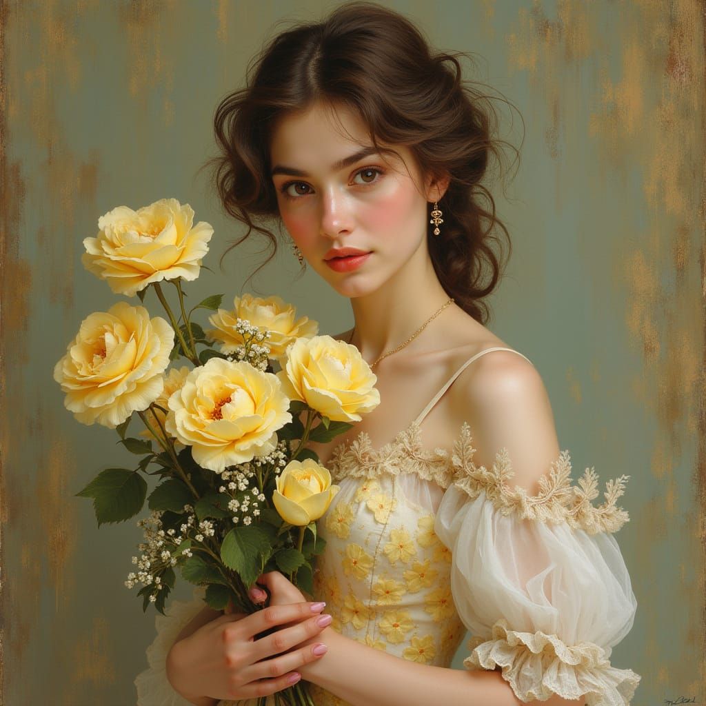 Elegant Woman Holding a Bouquet of Fresh Lily of the Valley ...