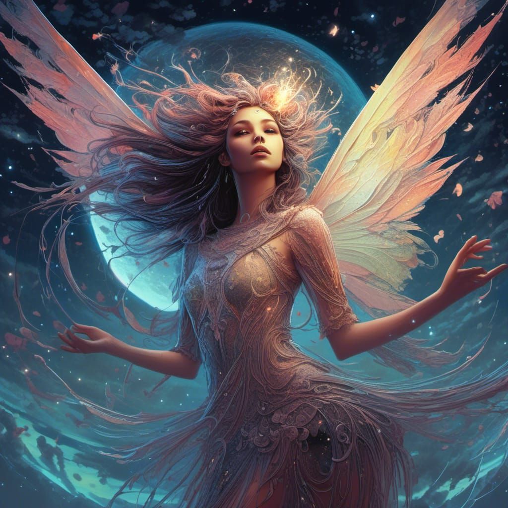 Fantasy Fairy Flight in Fractal Core Concept Art