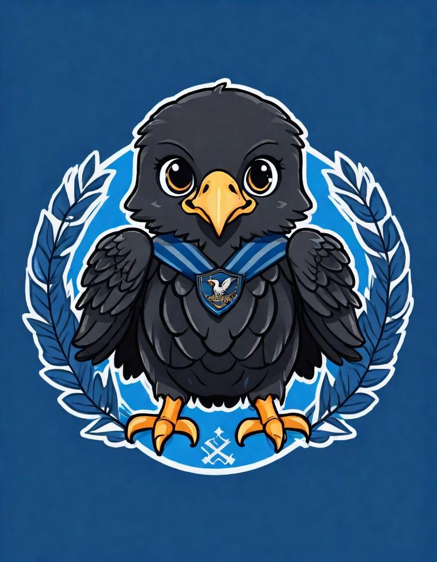 Cute Ravenclaw Eagle in Kawaii Style