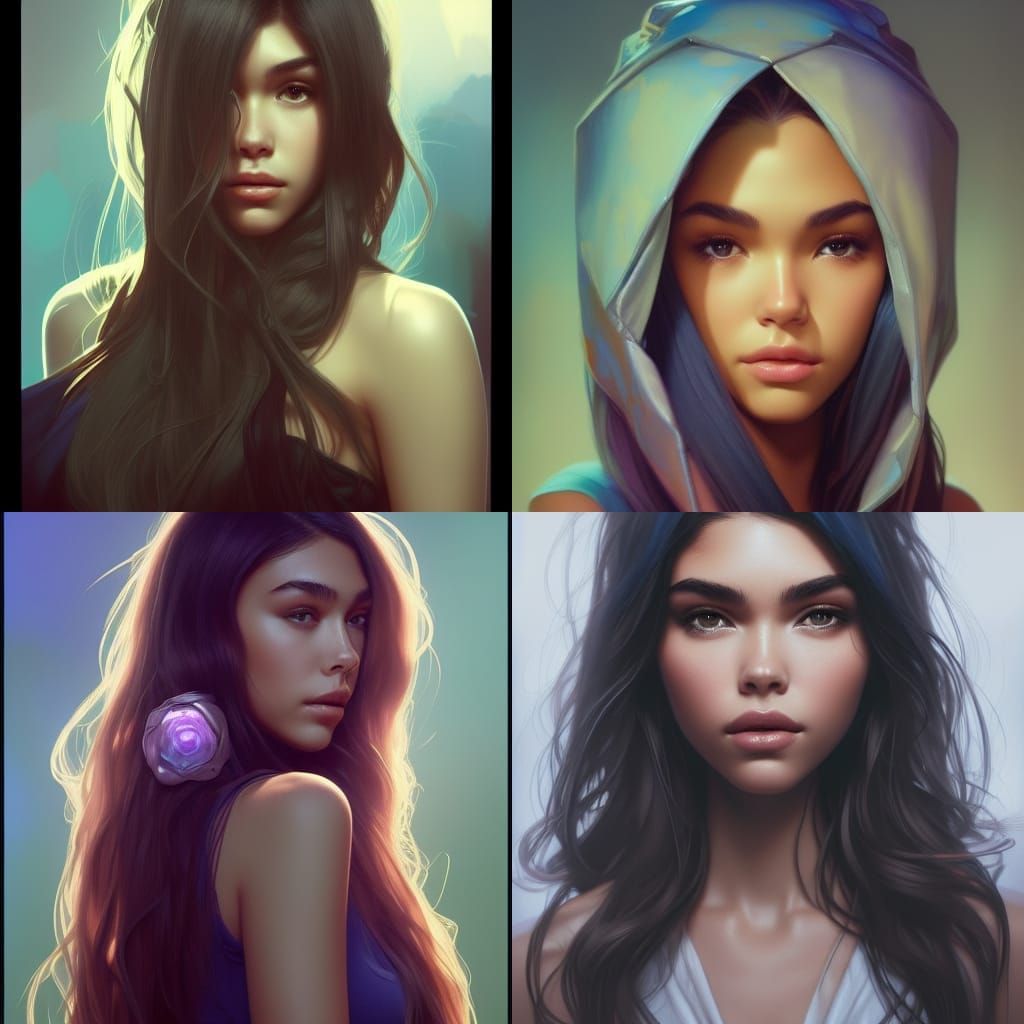 Madison Beer Portrait in Artgerm and WLOP Style