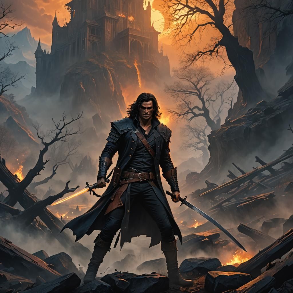 Ash Williams as Gothic Rogue in Leather Armor