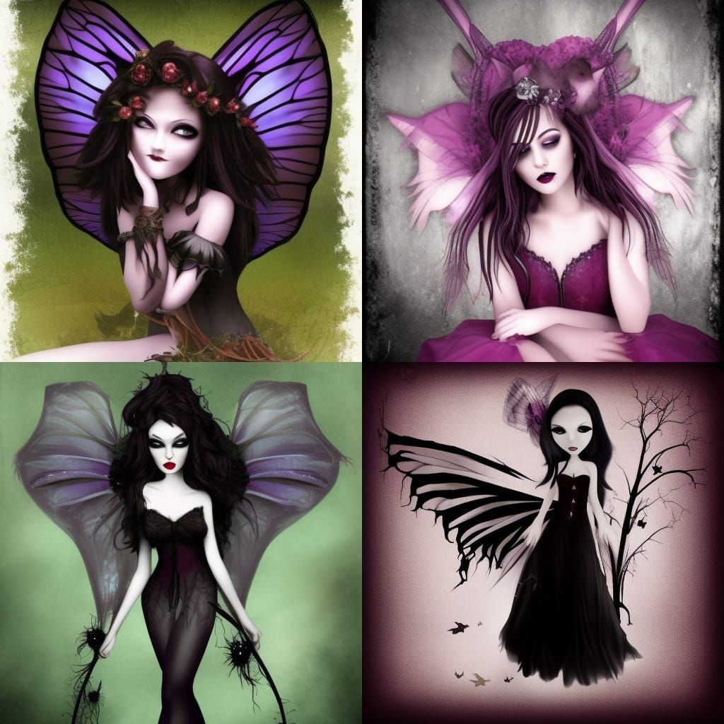 Gothic Fairy in Dark Fantasy Style
