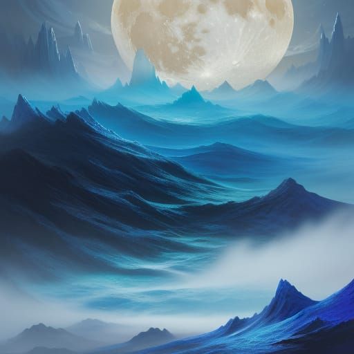 Ethereal Mountain Landscape in Lyrical Abstraction