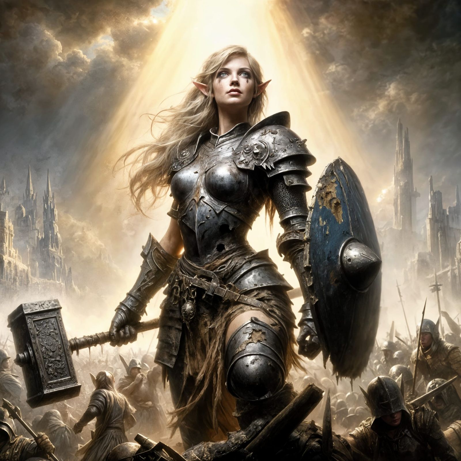 Ethereal Warrioress in Golden Light