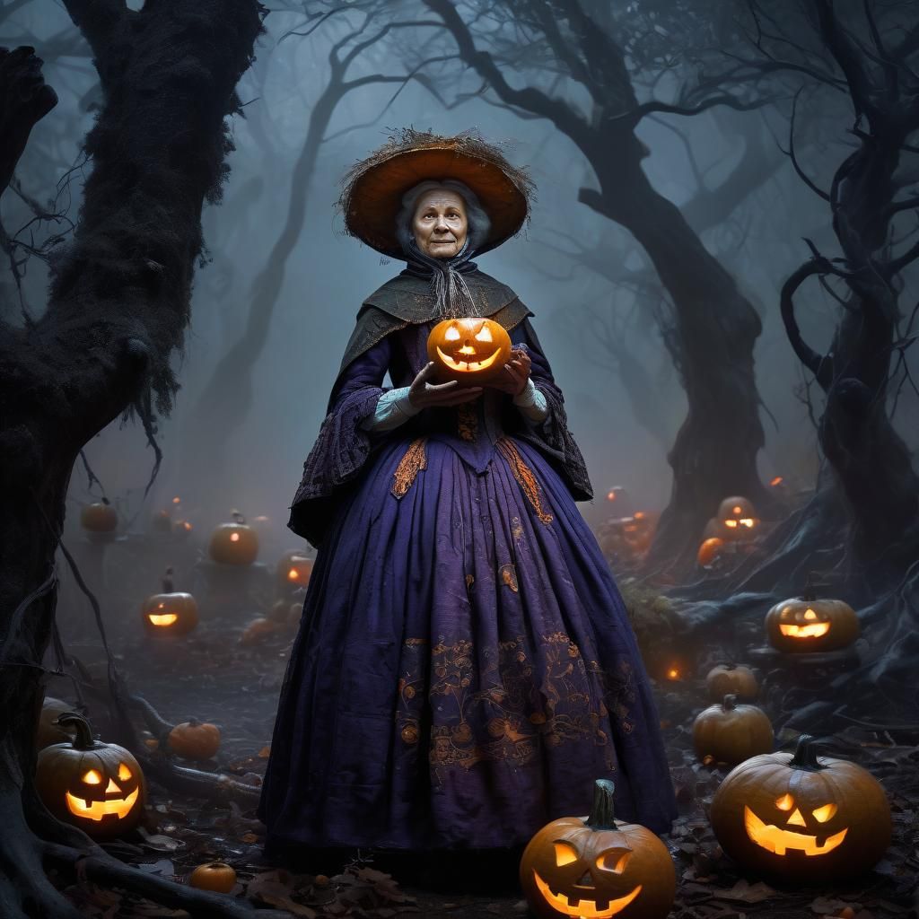 Colonial Quaker in Eerie Forest: Fantasy Concept Art