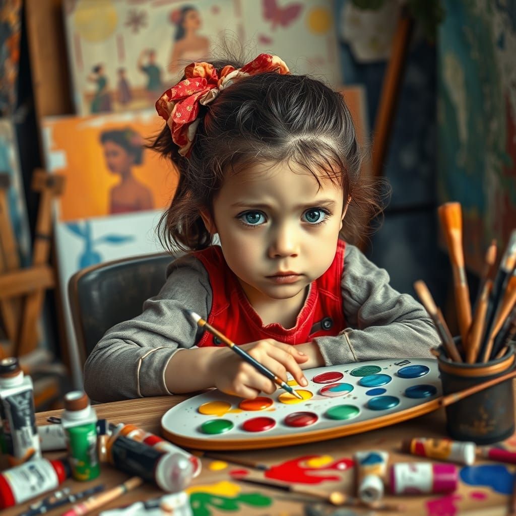 Girl Seeks Answers Through Vibrant Artistic Expression