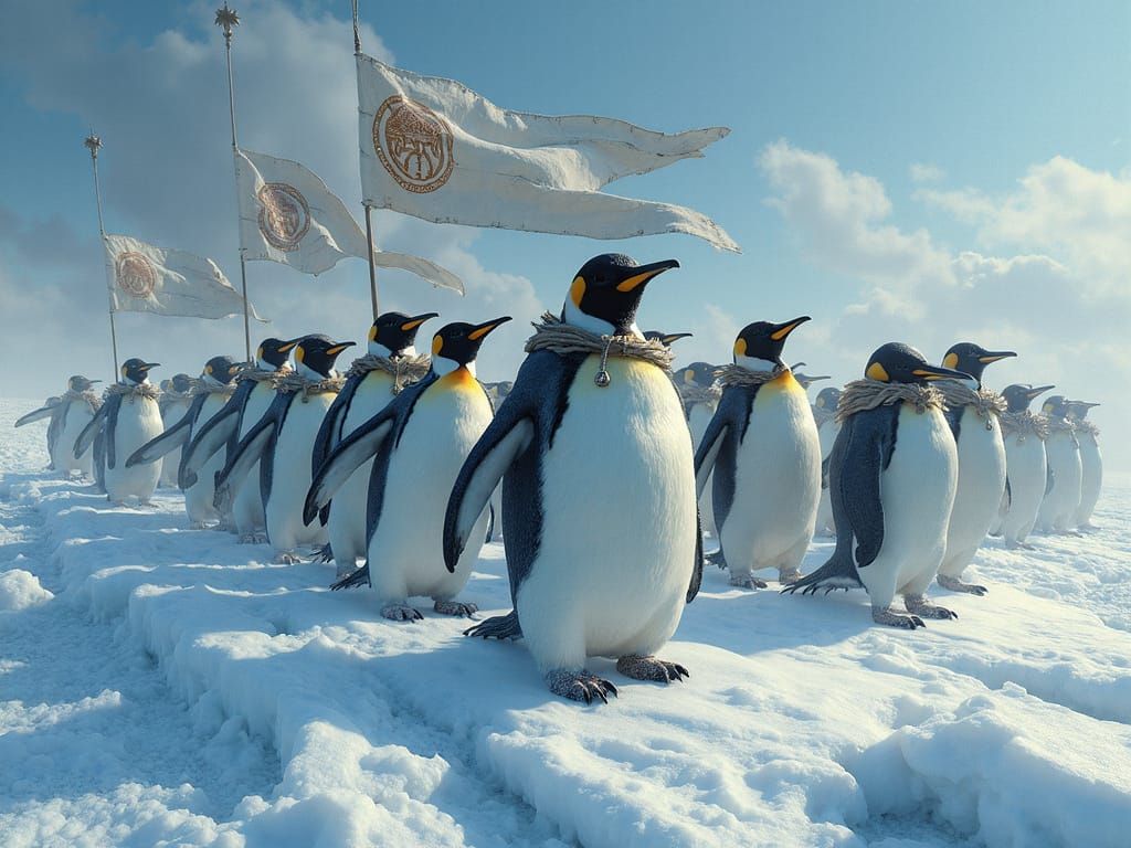 Majestic Penguin Armada Charges into Battle