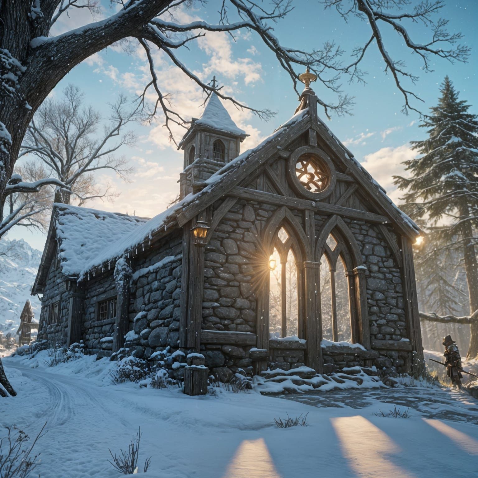 Idyllic Winter Landscape Inspired by Fantasy RPGs