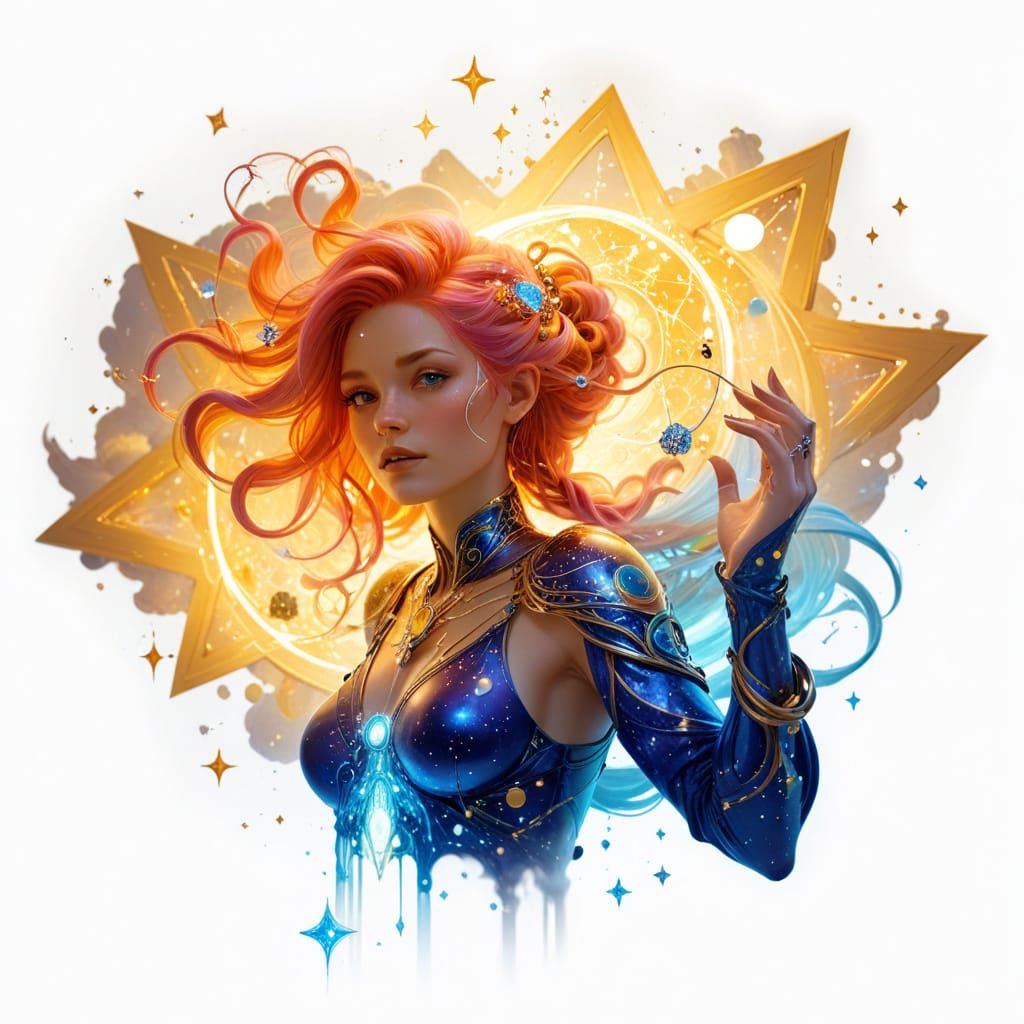 Astral Cartographer Goddess in Cosmic Majesty